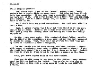 Charles Bukowski Letter to Douglas Goodwin, May 25, 1983