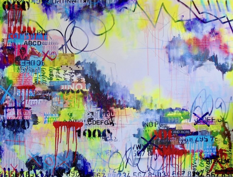36x48," mixed media on gallery canvas