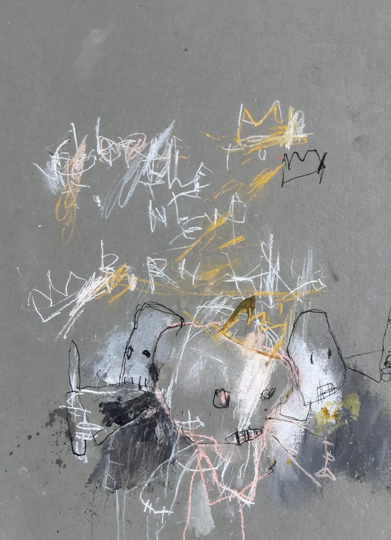 Glory to the newborn king, mixed media on cardboard, 30,2 x 40,6 cm, 2020