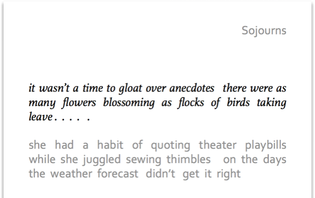 Sojourns
