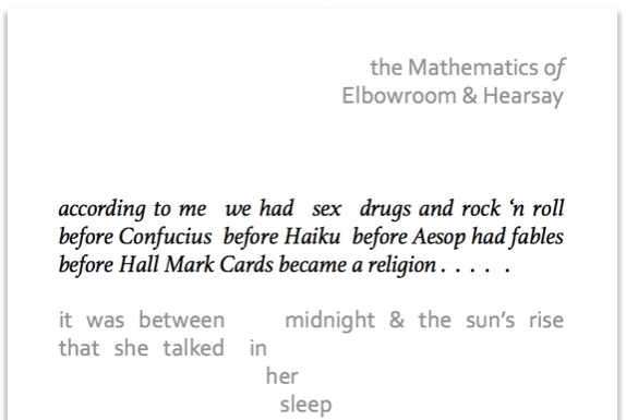 the Mathematics of Elbowroom & Hearsay