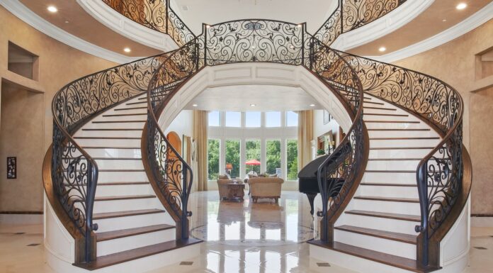 Convent white wooden chairs on white floor tiles