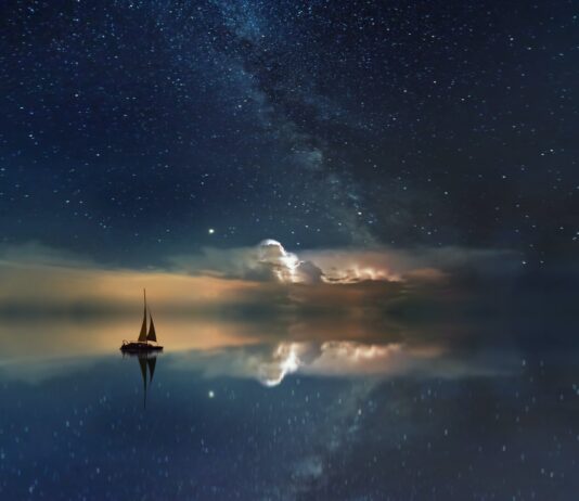 Quadrant black sailing boat digital wallpaper