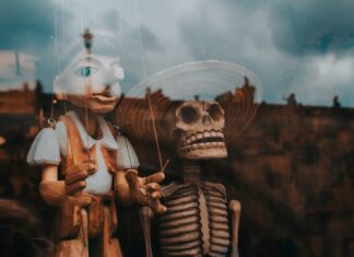 The Matriarch of the sidewalk shallow focus photography of puppet toys