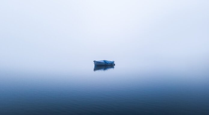 cool air warm water boat on ocean