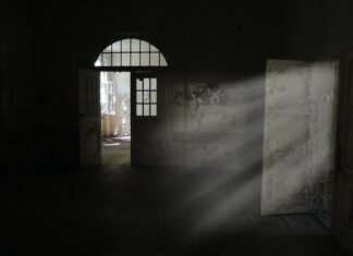 Parkinson’s white wooden door