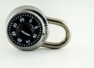 Daniel J. Flore III marked himself safe silver and black combination lock