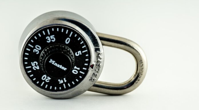 Daniel J. Flore III marked himself safe silver and black combination lock
