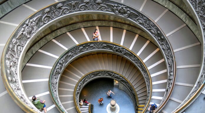 Walking The Circle brown and gray spiral ladder