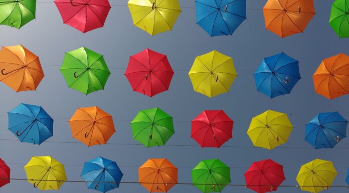 time lapse poem assorted-color umbrella lot