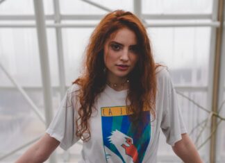 RED HOT woman standing inside room