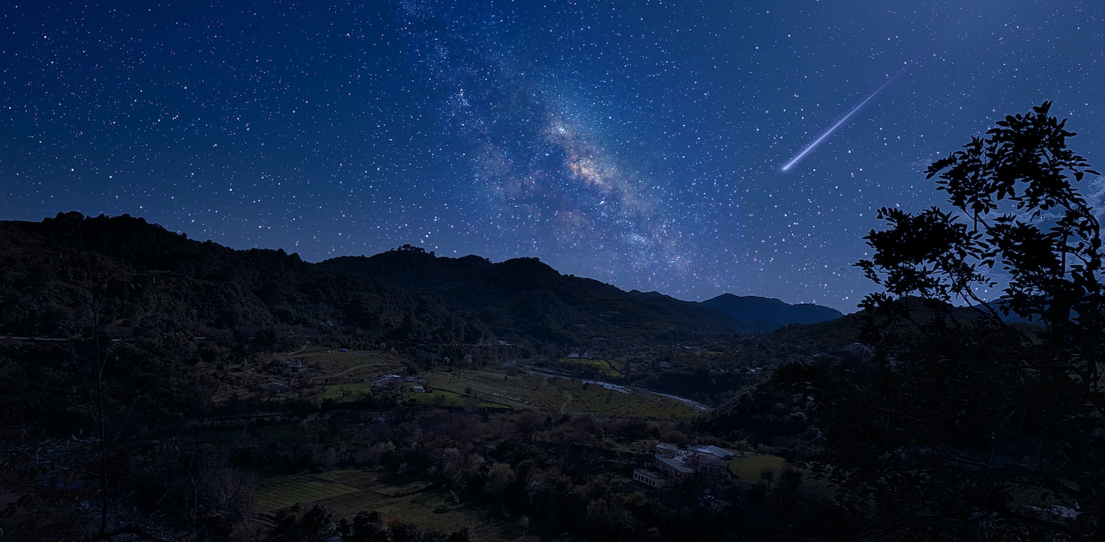 shooting star on sky
