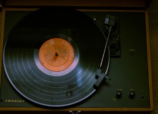 In Rehearsal for Death black and brown vinyl record player