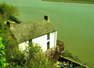 Dylan Thomas’ Boathouse and Writing Hut at Laugharne, Wales
