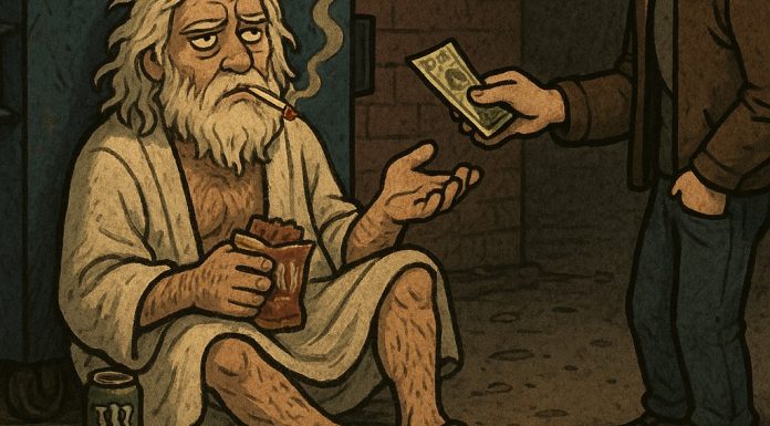 i found god behind a gas station dumpster and he owes me money