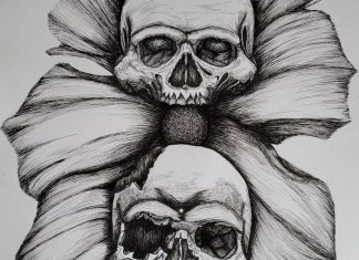 dos calaveras y una flor (two skulls and a flower)