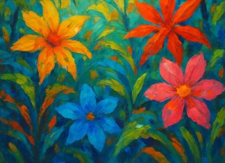 She is in the jungle. She cannot see the sky.