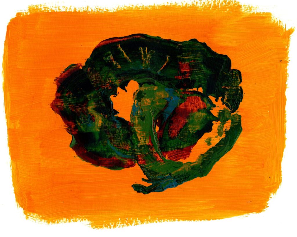 Curled (acrylics on paper)