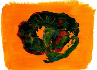 Curled (acrylics on paper)