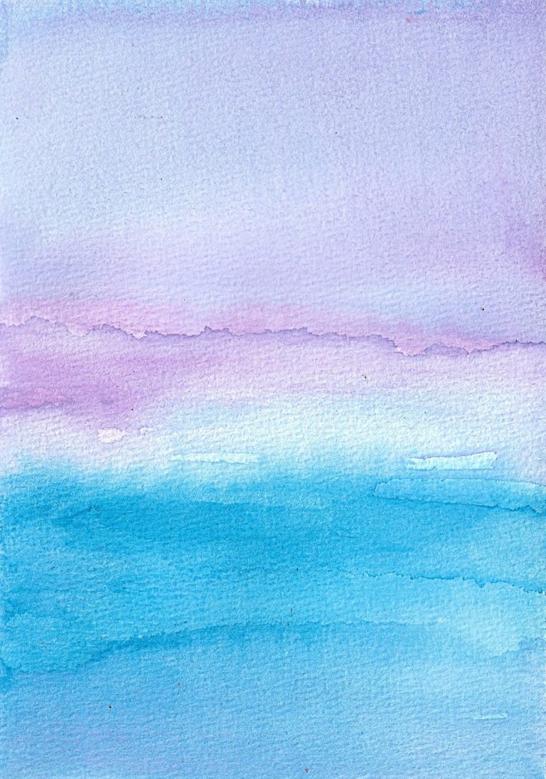 Violet Horizon watercolor on paper 15x21 cm