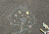 4 year old driveway chalk art