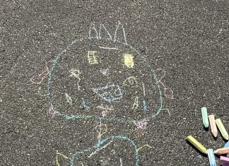 4 year old driveway chalk art
