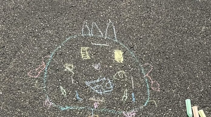 4 year old driveway chalk art