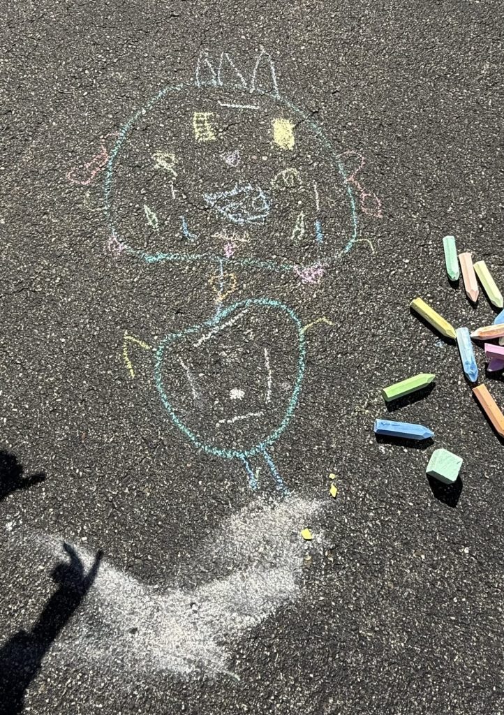 4 year old driveway chalk art