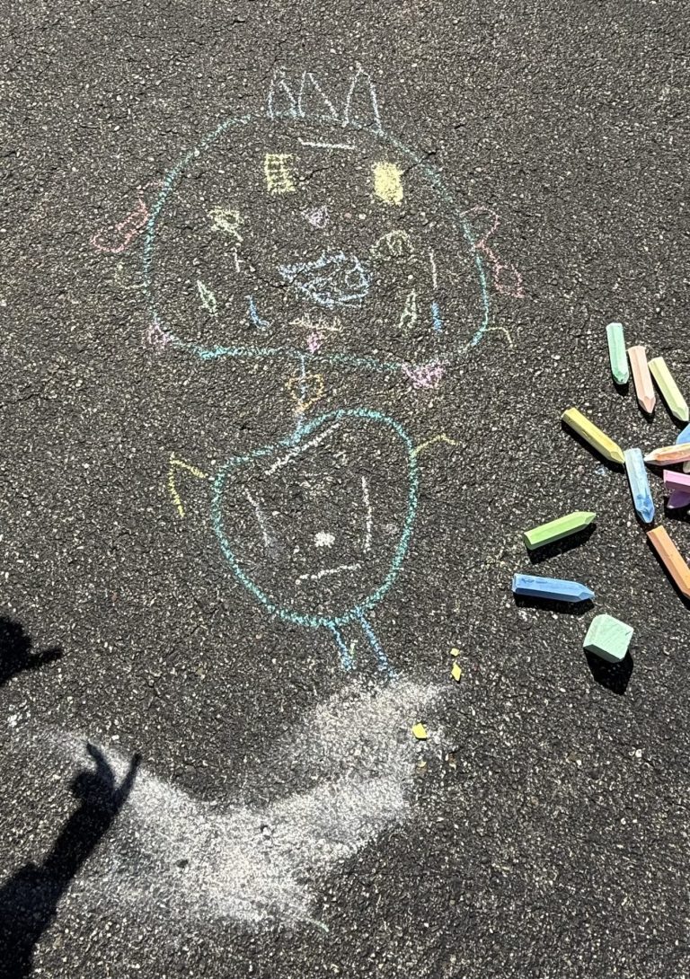 4 year old driveway chalk art