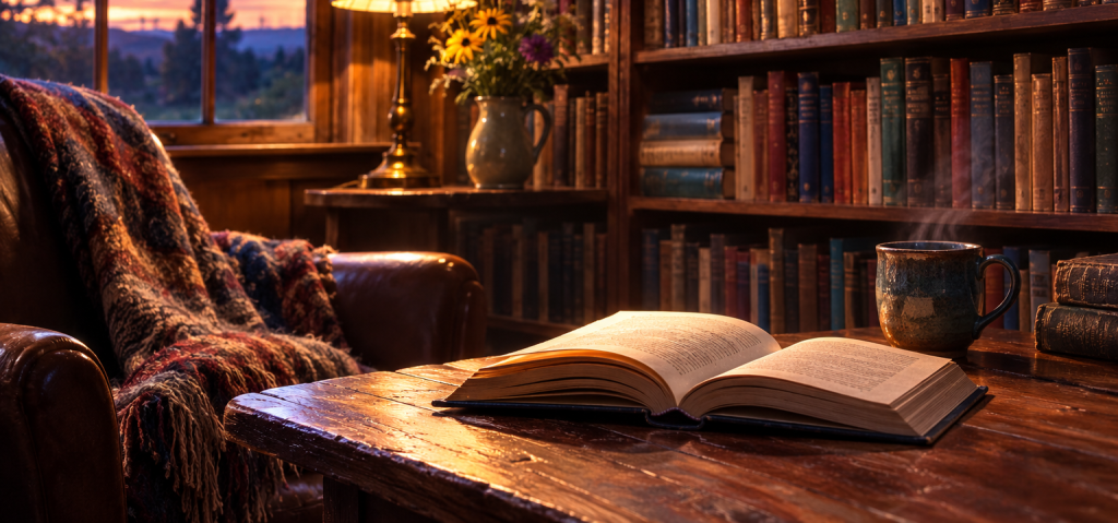 The books on the shelves